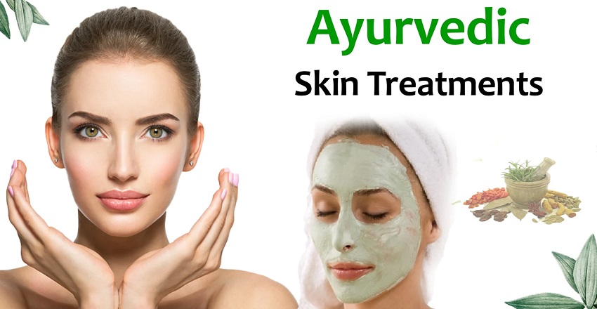 Woman receiving Ayurvedic skin treatment with herbal poultice